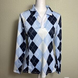 Soneven Womens Golf Shirts Moisture Wicking Long Sleeve Polo V-Neck Size S *READ